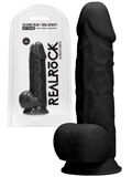 RealRock - Silicone Dildo With Balls - Black