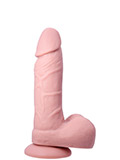 Premium Silicone Dildo with Balls and Suction Cup - Large